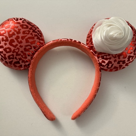 Disney Minnie Mickey Pink Cheetah Print Ears Headband B49 - Picture 1 of 2